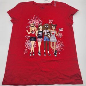 PLACE Girl’s 100% Cotton Red T-Shirt Sz L 10-12 Yrs NWT